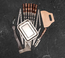 "Lynx" Outdoor Grilling Accessories BBQ Skewers Set  in a Wooden Case, 12 items