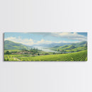 Italian Countryside Painting, Framed Canvas Print, Beautiful Scenic Panoramic Wall Art, Extra Wide Wall Decor, Guest Room Decor