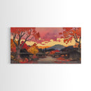 Fall farmhouse wall art, moody landscape, canvas print, rustic Christmas decor, holiday decor, gallery wall, seasonal wall art