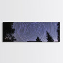 Huge Wall Art Time Lapse Photography Style Print, Panoramic Wall Art, Wood Framed Canvas, Farmhouse Decor, Unique Wall Art