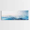 Splash of Waves In The Ocean, Framed Canvas Print, Nautical Seascapes Wall Art