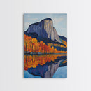Fall In The Mountains Framed Canvas Print, Housewarming Gift, Boho Landscape Painting, Autumn Wall Art, Top Selling Wall Art