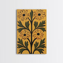Boho Flower Wall Art, Canvas Print, Artful Boho Flower Art Print, Abstract Botanical Wall Art, Aesthetic Botanical Living Room Decor