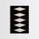 White Diamonds Geometric Aztec Terracota Canvas Print, Modern Farmhouse, Southwestern Art, Arizona Art, Black and White Wall Art