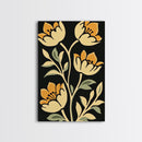 Floral Framed Canvas Wall Art Flower Print, Wood Framed Boho Modern Wall Art Boho Wall Decor Living Room Wall Art