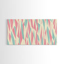 Pastel Mid-Century Modern Art - Retro Geometric Wall Art - Framed Canvas Print - Modern Abstract Painting - Bold Bright Colors