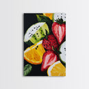 Food Review Kitchen Art, Framed Canvas Print, Antique Still Life Oil Painting Of Fruit, Fruit Still Life, Kitchen Decor, Dining Room Art