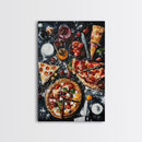 Italian Restaurant Wall Art, Retaurant Decor, Pizza Painting Canvas Print, Kitchen Wall Art, Kitchen Painting, Dining Room Decor