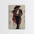 The Matador Oil Painting Canvas Print, Chicano Wall Art, Mexicano Decor, Mexican Inspired Wall Art