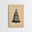 Christmas Bell Painting Print - Wood Framed Wall Art - Christmas Decor - Boho Christmas - Minimalist Christmas