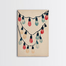 Sketch of Christmas Lights Canvas Print - Framed Canvas - Minimalist Christmas Art - Boho Christmas Art - Rustic Christmas Art