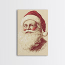 Sainta Clause Painting Canvas Print - Framed Canvas - Minimalist Christmas Art - Boho Christmas Art - Rustic Christmas Art
