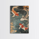 Wabi Sabi Koi Fish Print, Trendy Japanese Decor, Ocean Wall Art, Beach House Decor, Coastal Art Print, Coastal Wall Art, Koi Fish Painting