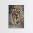 Tiger On The Hunt Framed Canvas Print, Framed Wall Art, Statement Piece, Gift For Him, Father's Day Gift, Tiger Oil Painting