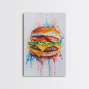 Hamburger Painting Print, Kitchen Decor, Restaurant Decor, Dining Room Art, Restaurant Wall Art, Diner Wall Art, Restaurant Owner Gift Idea