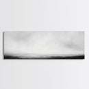 The Sea is Calm Panoramic Canvas Print, Seascape Painting, Black and White Nautical Art, Moody Decor, Muted Art, Subdued Art