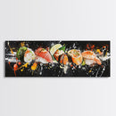 Sushi Wall Art - Framed Canvas Print - Kitchen Wall Art - Kitchen Decor - Original Painting - Restaurant Wall Art - Wabi Sabi Minimalist Art