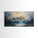 Foggy Mountain Forest Landscape Painting Print, Landscape On Canvas Ready Too Hang - Large Panoramic Canvas Wall Art Prints Landscape Art