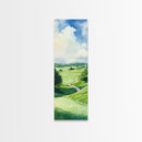 Scenic Golf Art Canvas Print Watercolor Farmhouse Art Above Sofa Wall Art Living Room Art Bedroom Art Vertical Wall Art Rustic Decor Gift