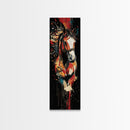 Abstract Horse Painting Framed Canvas Print Colorful Chicano Art Bold Moody Southwest Long Narrow Wall Art Bedroom or Living Room