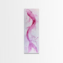 Koi Fish Canvas Print - Pink Whimsical Art, Minimalist Japanese Fish Painting, Skinny Wall Art, Peaceful Above Sofa Artwork