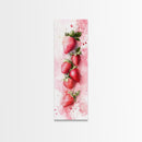 Vibrant Strawberry Art Framed Canvas Print Rustic Farmhouse Decor Fruit of the Spirit Wall Art Skinny Wall Art Kitchen Art Decor