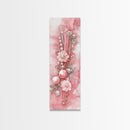 Elegant Pink Pearl Hair Accessories Framed Canvas Print with Whimsical Art Touch for Feminine and Minimalist Decor