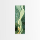 Sage Green Framed Canvas Print, Abstract Botanical Artwork, Whimsical Wabi Sabi Wall Art, Gift Idea for Living Room, Minimalist Art