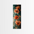 California Poppy Floral Framed Canvas Print | Wildflower Botanical Prints | Rustic Wall Art | Vertical Wall Art | Gift Idea Her