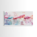 Pastel Umbrellas Canvas Print | Whimsical Watercolor Wall Art | Cottagecore Colorful Decor | Feminine Bedroom Artwork | Light Pink Wall Art