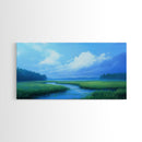 Marshland Panoramic Canvas Print, Coastal Landscape Art Bedroom Decor, Rustic Wall Art Living Room Gift, Nautical Horizontal Artwork