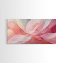 Abstract Floral Pink Canvas Print, Light Pink Wall Art Cottagecore Bedroom Decor, Minimalist Botanical Artwork Gift Living Room Design