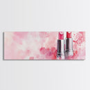 Pink Lipstick Art Canvas Print, Light Pink Wall Art, Feminine Abstract Painting, Modern Home Decor Piece for Bedroom or Bathroom