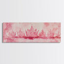 Pink Crown Canvas Print Minimalist Art Abstract Pink Wall Art Light Pink Bedroom Decor Princess Aesthetic Whimsical Art Wall Art