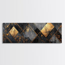 Geometric Gold Framed Canvas Print Art Deco Wabi Sabi Wall Art Rustic Modern Decor Unique Above Bed or Sofa Art Living Room Accent