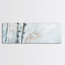 Birch Tree Art Framed Canvas Print, Neutral Landscape Painting Autumn Decor, Rustic Minimalist Wall Art Gift Idea Above Bed Design