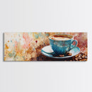 Latte Art Canvas Print, Coffee Wall Art Rustic Home Decor, Food Review Kitchen Art, Whimsical Art Gift Idea Cozy Kitchen Design