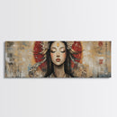 Radiant Goddess Framed Canvas Print Art Nouveau Style Japanese-Inspired Goddess Art Print Bedroom Wall Decoration