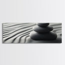 Coastal Harmony Framed Canvas Print Tranquil Pebbles Zen Reflection Nautical Decor Above Couch Living Room Wall Art