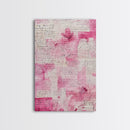 Romantic Calligraphy Art Framed Canvas Print Pink Abstract Wall Art Wabi Sabi Inspired Living Room Decor Moody Aesthetic