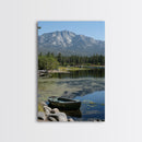 Mountain Reflections Framed Canvas Print Lake Tahoe Art Nautical Wall Art Rustic Decor Farmhouse Wall Art Living Room Art Landscape Painting