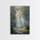 Birch Tree Painting Framed Canvas Print Rustic Wall Art Nature Landscape Gift Living Room Decor Tall Vertical Art for Home