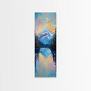 Sunset Mountain, lake Tahoe art, pine tree art, mountain painting, rustic wall art, above couch art, Framed Canvas Print