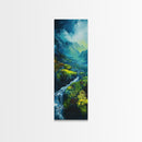 Ireland Painting, Framed Canvas Print, coastal decor, blue and green wall art, mountain painting, landscape painting, extra wide art