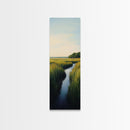Marsh landscape, marsh painting, coastal decor, framed canvas print, extra wide art, original painting, above couch art