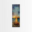 Fire, Seascape Art, Canvas Print, nautical wall art, ocean painting, beach house decor, moody art, above bed wall art, coastal decor, gift idea