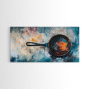 Rustic Cast Iron, Canvas Print, food review kitchen art, farmhouse art, rustic wall art, wabi sabi wall art, extra wide art