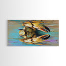 Crab Painting, Coastal Decor, Nautical Wall Art, Rustic Art, Framed Canvas Print, Ocean Artwork, Beach House Art, Marine Life Art