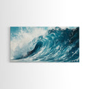 Ocean Wave Art, Seascape Painting, Coastal Decor, Nautical Wall Art, Beach House Gift, Blue and Green Wall Art, Framed Canvas Print