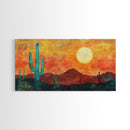 Southwest Wall Art, Joshua Tree Art, Desert Landscape Painting, Boho Art, Pink Orange Wall Art, Extra Wide Art, Canvas Print